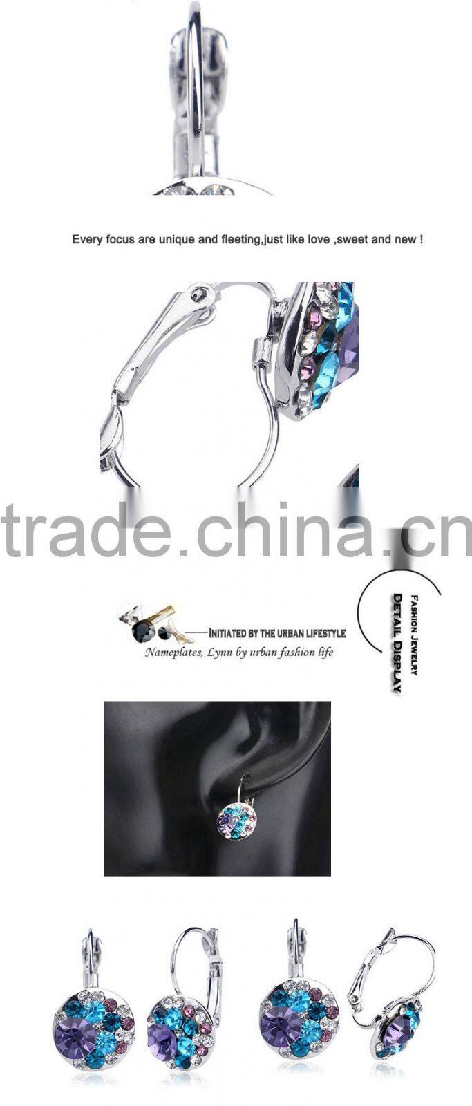 Mickey Mouse Gold Dangle Crystal Earrings