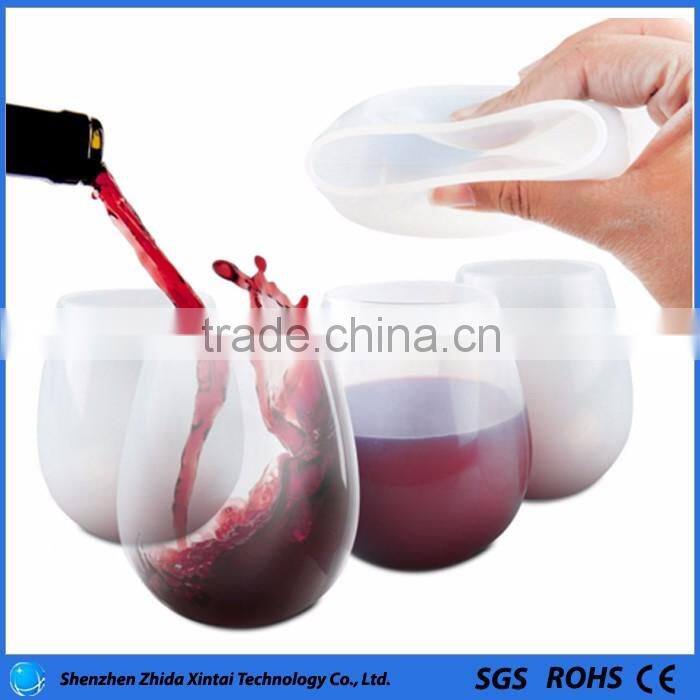 Portable Unbreakable Stemless Reusable Silicone Wine Glasses/Cups