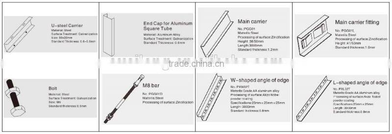High Quality Metal Suspended Linear Ceiling Strip Ceiling Panel U aluminum Screen Ceiling Tiles