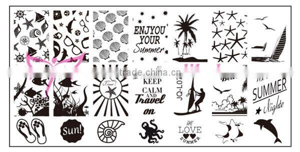 Tree and flower design nail image plate,custom metal nail art stamping plate