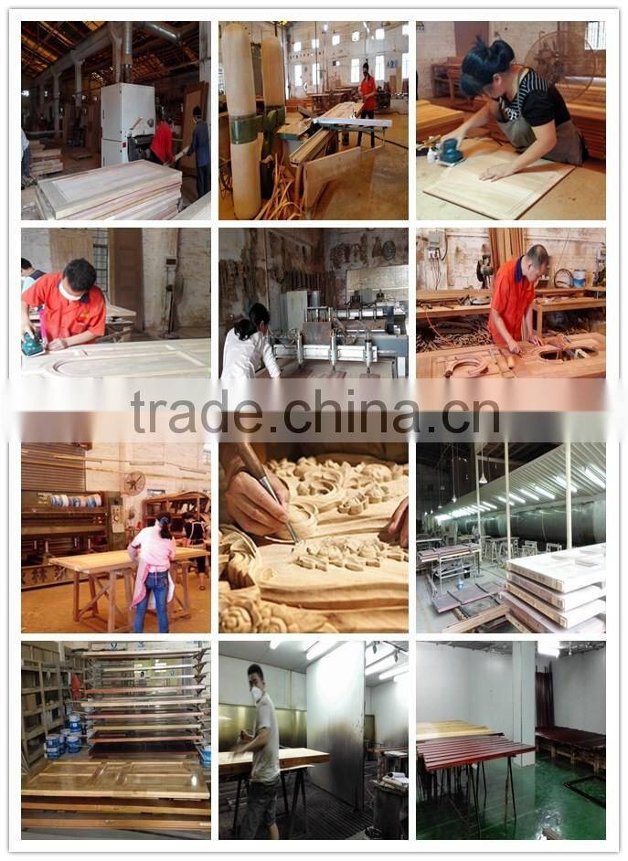 Entry Door solid wood door with glass simple design YHD-1610