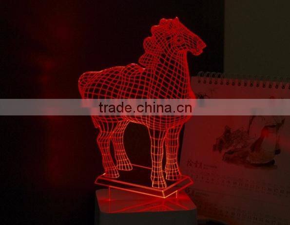 698-Horse 3d Shaping Lamp Art Decor Desk Light Led Night Light Led Energetic Saving Lamp