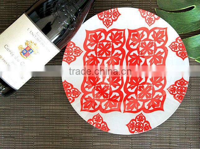 7" 8" 9" round square cheap colored glass dinnerware