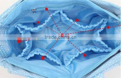 China wholesale pink and green color Oxford practicability nontoxic baby crib diaper bag