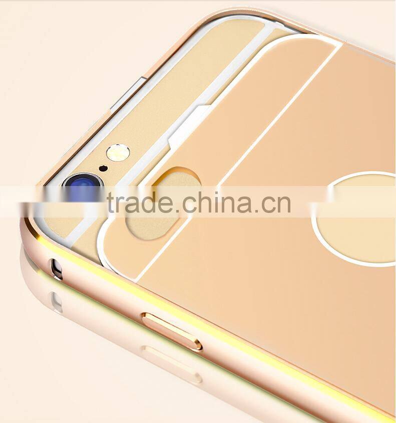 Gold luxury for iphone 6/5/5s/5cAluminum metal case acrylic back aluminum bumper