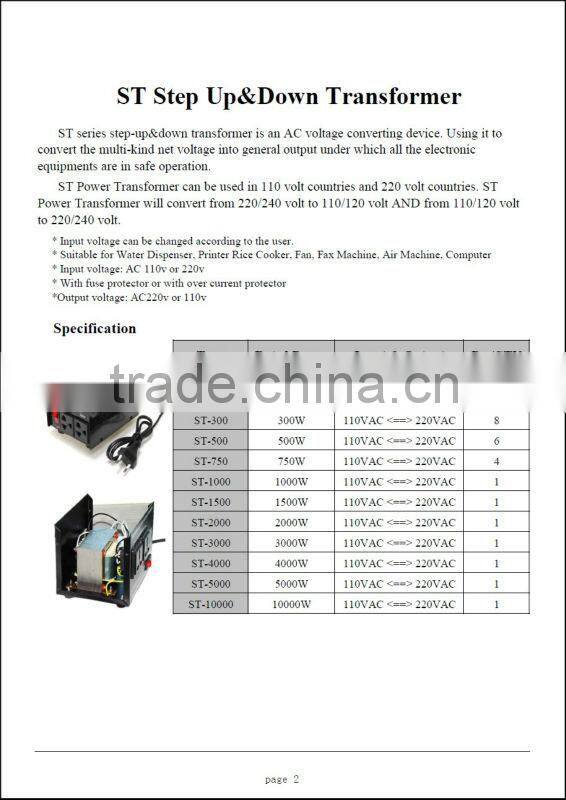 1500w step up&down transformer home use 220v-110v,110-220v voltage vonverter