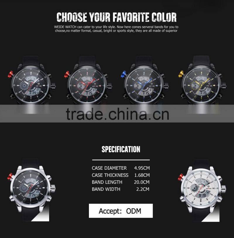 WEIDE Branded Fashion Analog Digital Quartz Watch OEM Factory China Wrist Watch for Men