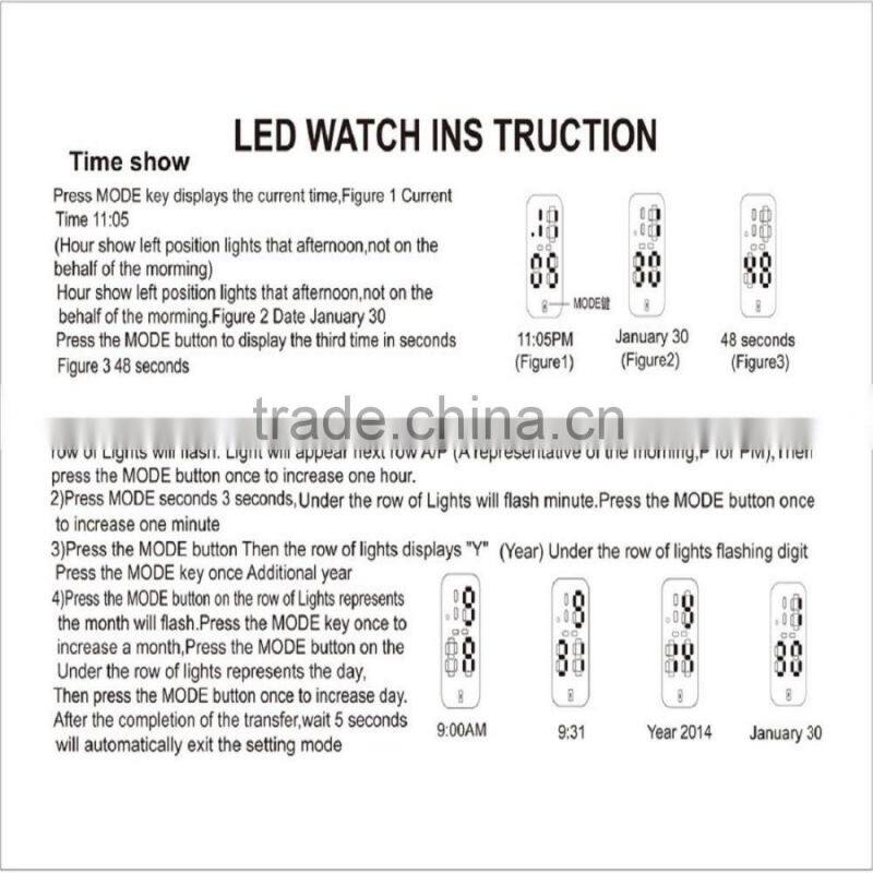 Silicone Rubber Gel Jelly Unisex LED Wrist mens Watch Bracelet