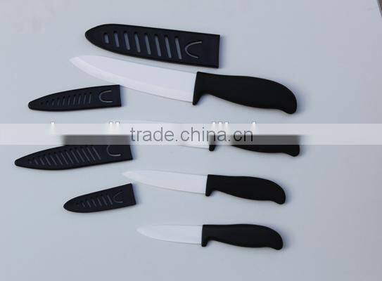 Colorful ABS handle Ceramic Blade Kitchen Knives set 3pcs in Acrylic Stand holder