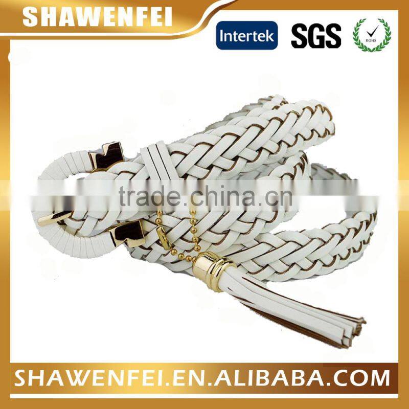 2015 Fashion 100% Handmade Braid Lady Belt With Tassels