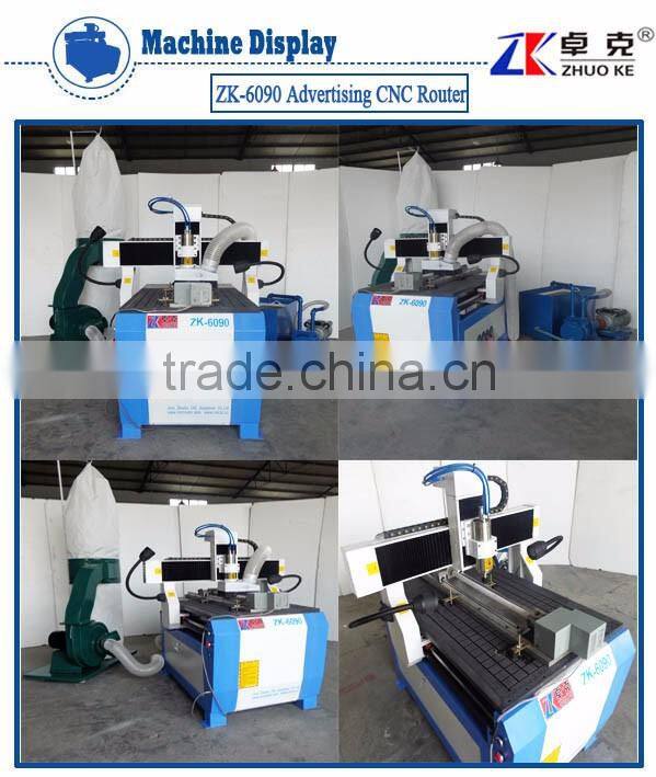 Hot Sale CNC Engraving Machine For Wood Acrylic MDF ZK-6090 With 4 Axis&Vacuum Table&Dust Collector