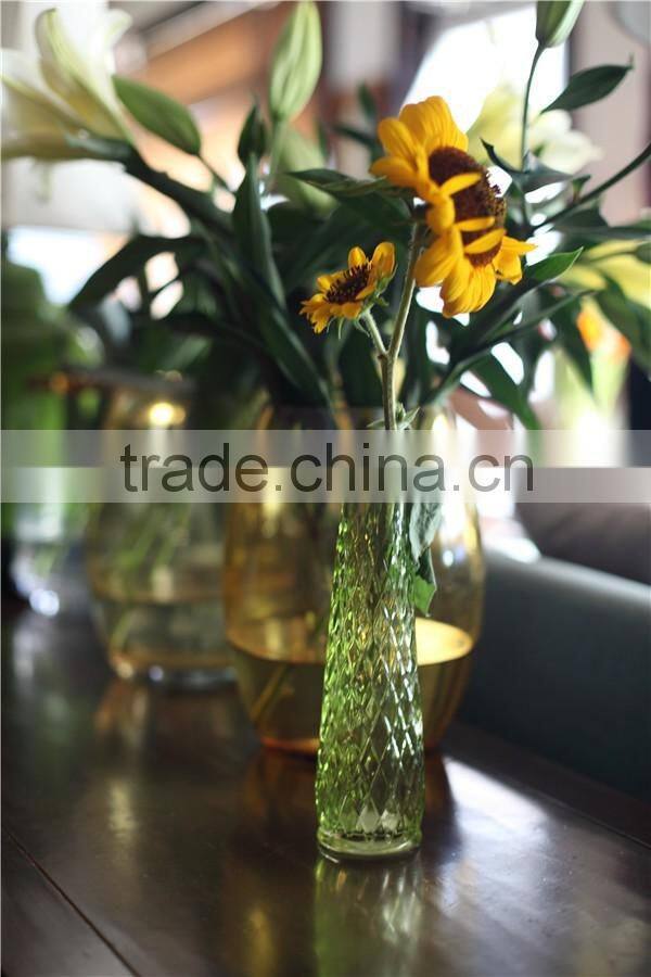flowersea promotional product colorful glass vase for home decoration