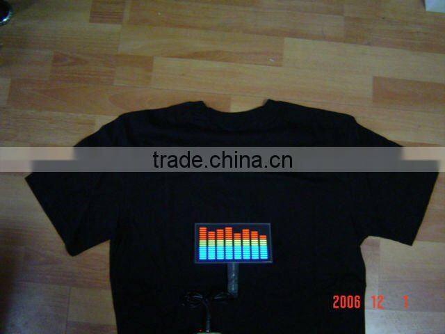 el music active t-shirt,EL music T-shirt,EL music panel,el light sheet