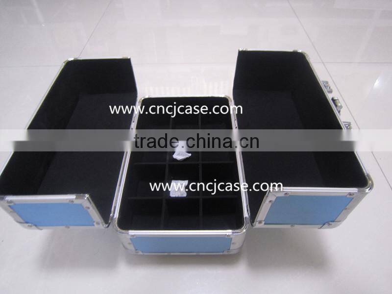 High-end fashion of blue aluminum beauty case