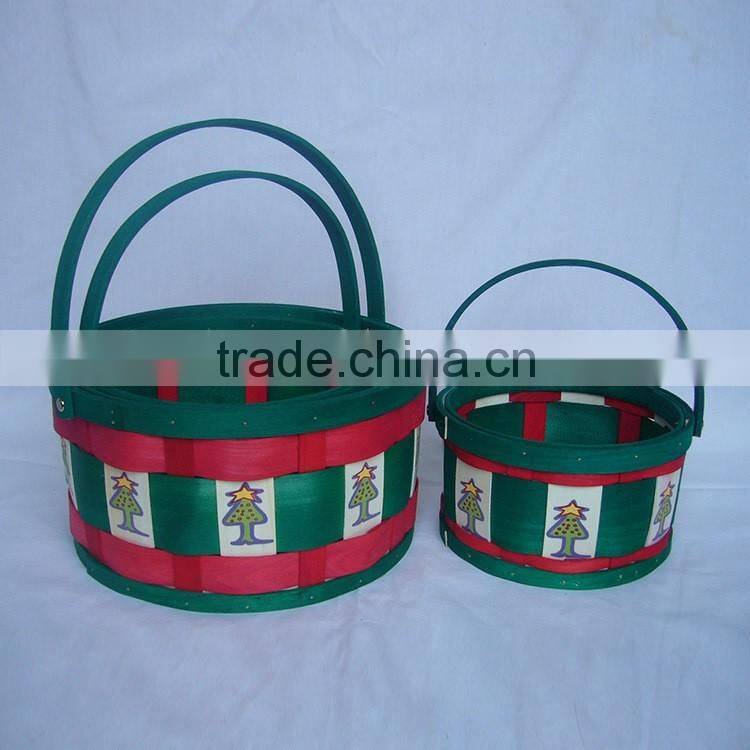 Gift basket for Christmas day decoration with handle