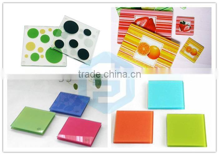 4mm DIY square clear tempered glass coasters