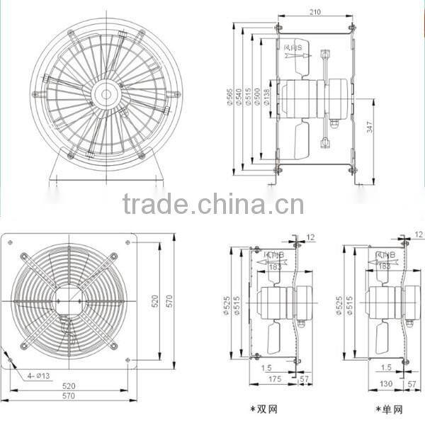 500mm Series external rotor Axial fan