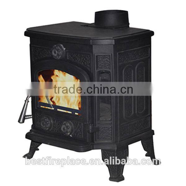 Classic Cast Iron Wood Burning Stove with Bolier