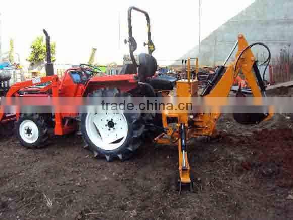 kubota tractor mounted backhoe excavator with front end loader