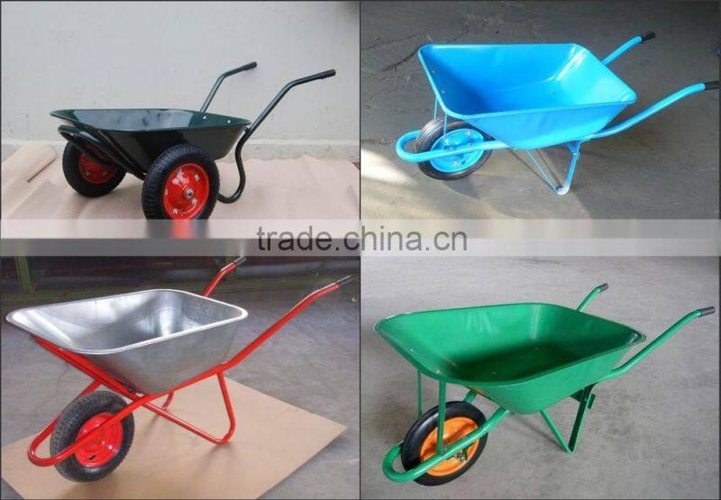 Dubai, France market hot selling construction garden wheelbarrow WB6400, 65L capacity buiding small hand tools