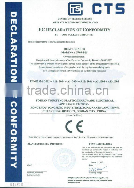 Multi Functional Middle Power Meat Grinder G912