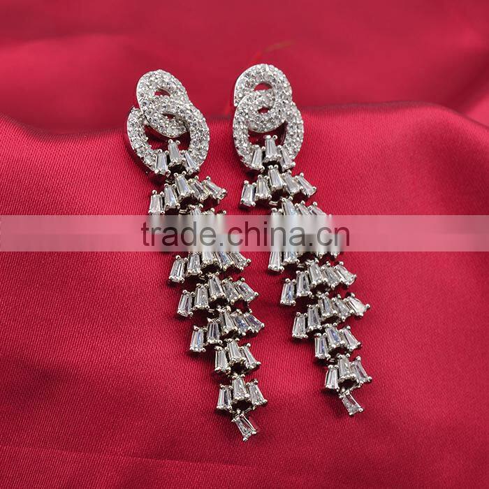 New Product Women Silver Crystal Boho Earrings