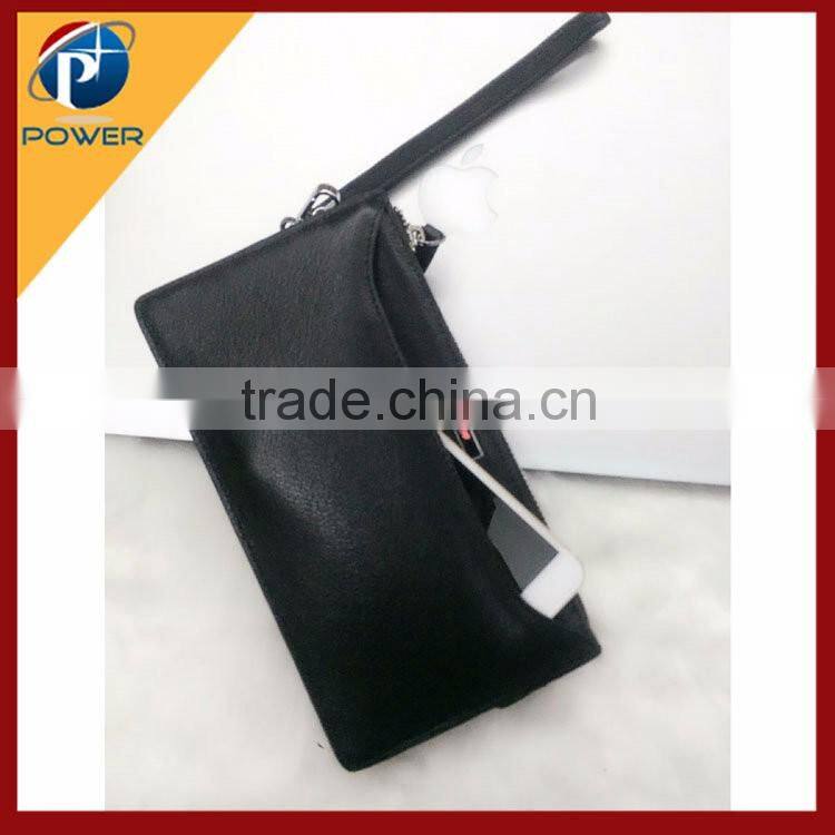 Leather Men Wallet Wireless Charging Mobile Power for Smartphone