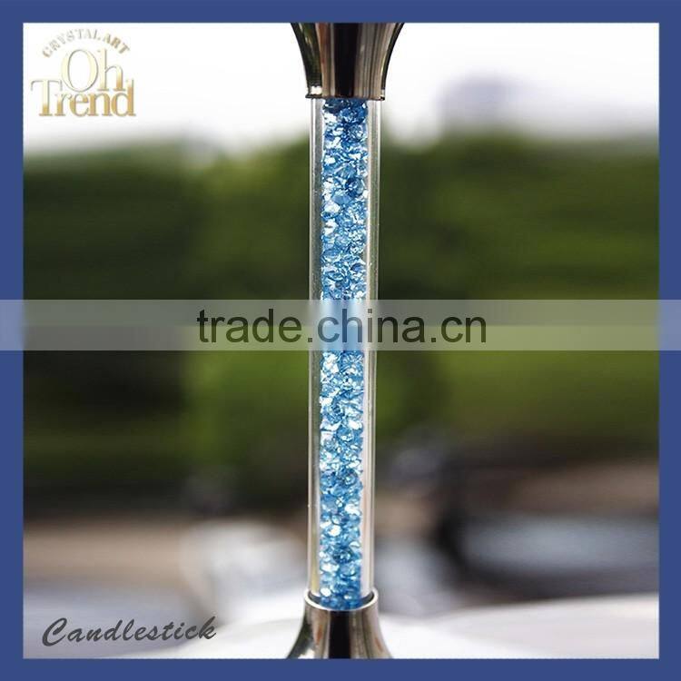 Wholesale crystal candle holders/ glass handle/ hurricane candle holders
