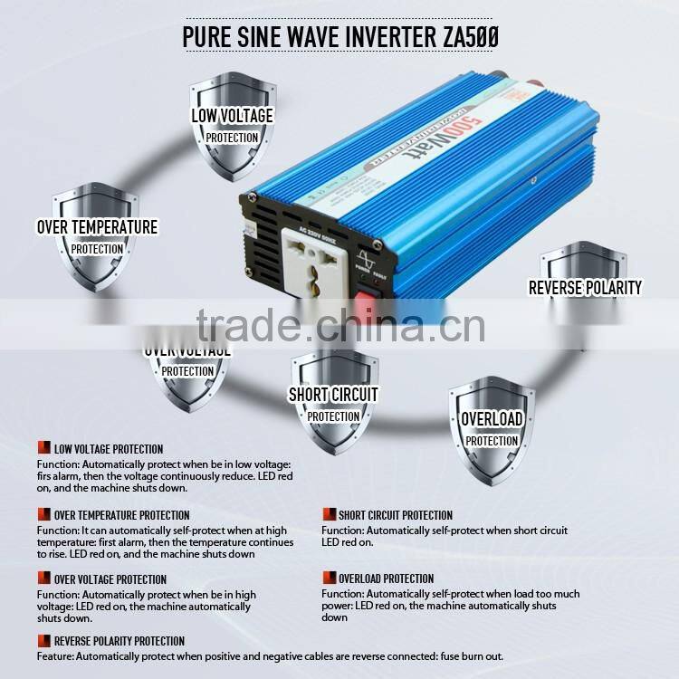 Home Use Off Grid DC/AC Pure Sine Wave Solar Inverter 500W