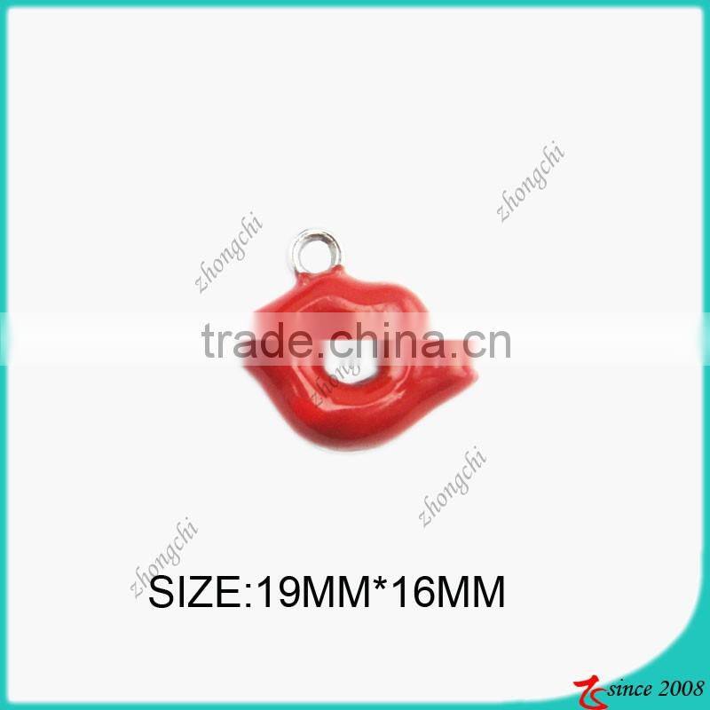 rose enamel lip stick charm