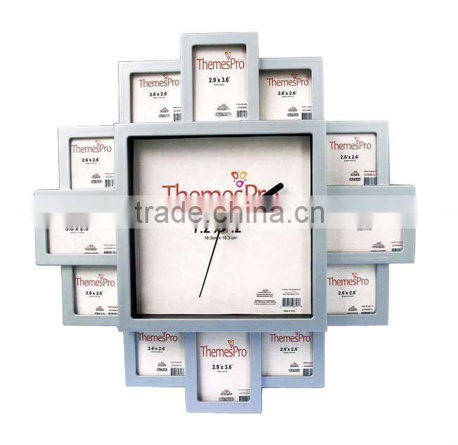 Wall clock with 12 photo frame