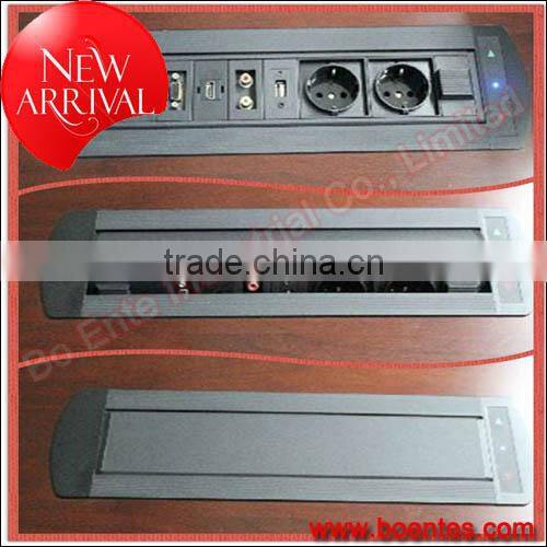 Office Worktop Furniture for Desktop Electric Rotatable 3 Way German Extension Power Socket