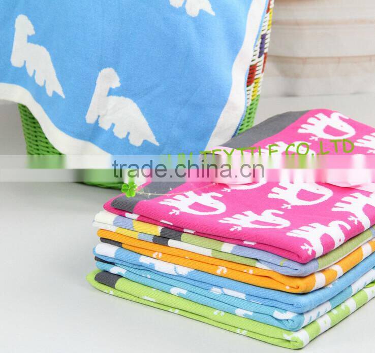 Black Rabbit White and Grey Super Soft Knitted Blanket