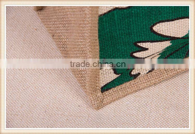 Ethnic style printing jute bag
