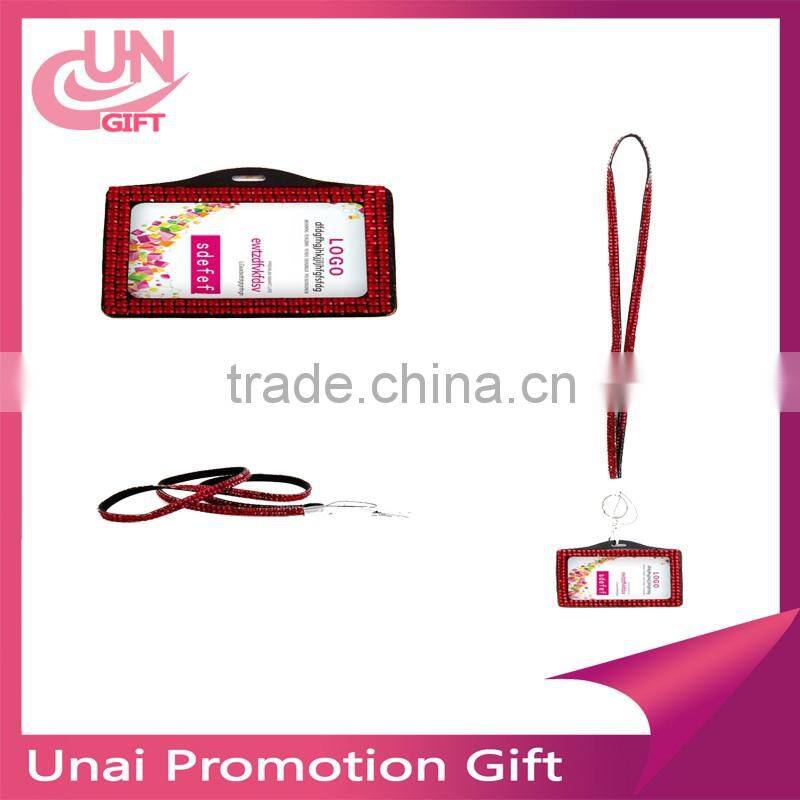 Bling Bling Rhinestone Lanyard With Vertical ID Badge Holder