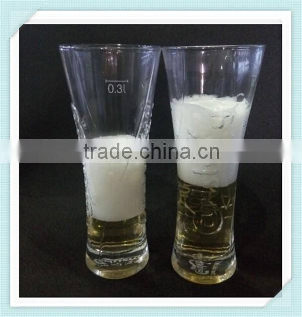 Hand made carlsberg beer glass cup 300ml carlsberg glass cup for sale