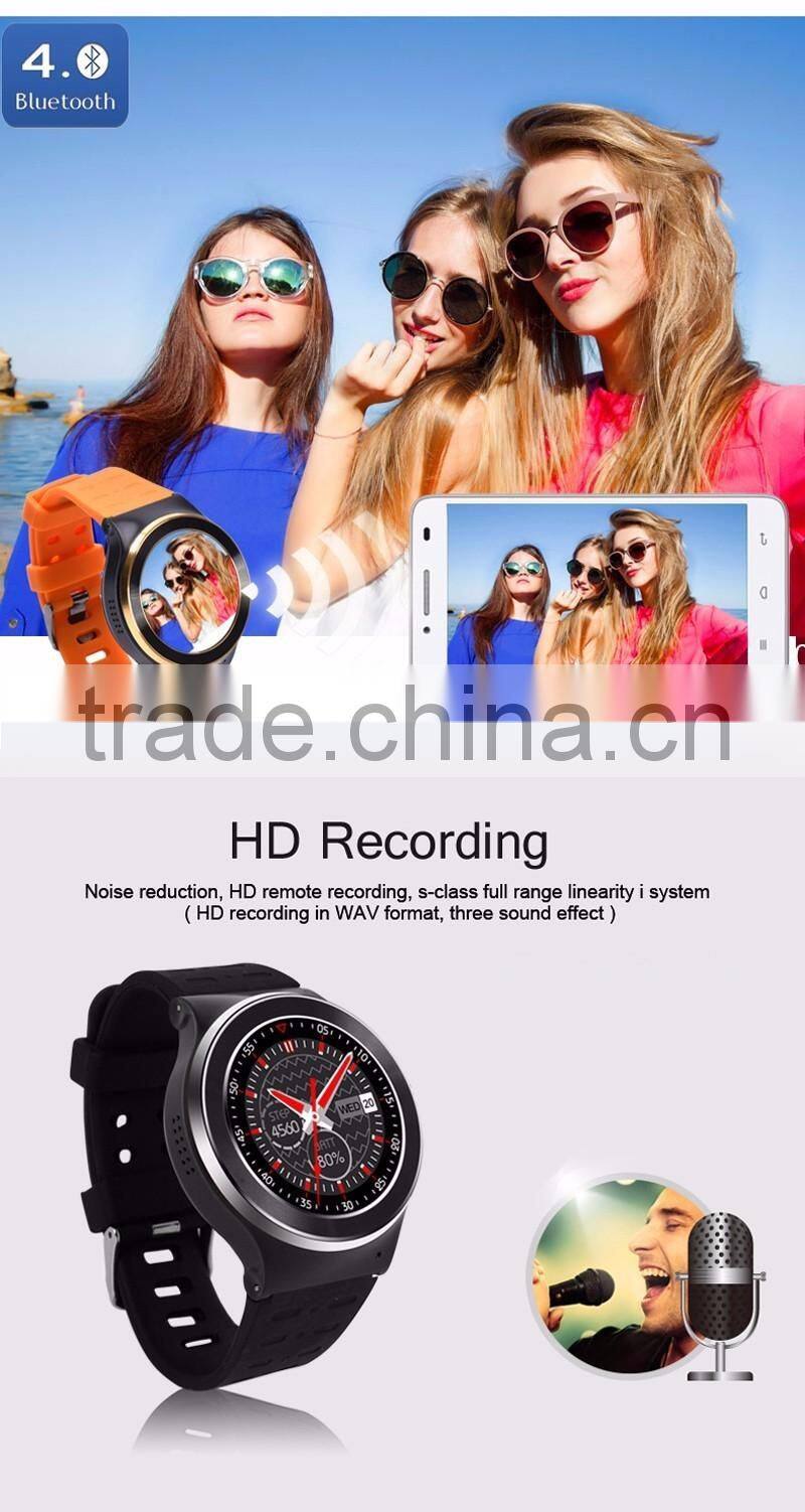 1.33 inch touch screen 3G WCDMA smart watch heart rate monitor 1.3GHZ Quad-core GPS WIFI