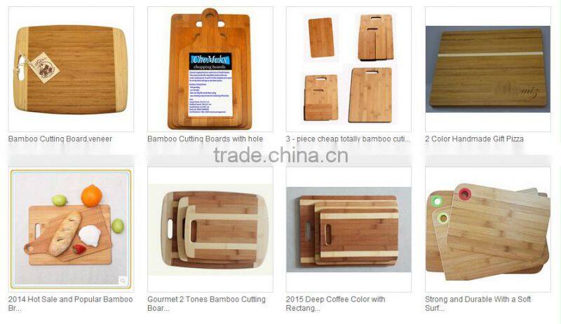 Silicone Hanging Circle 2 Color Tone Cheese Bamboo Wooden Chopping Board Set