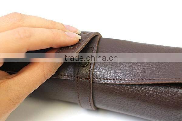 Boshiho small portable rolling leather pen pouch
