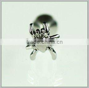 Cool 316L steel spider shape lip ring body piercing jewelry