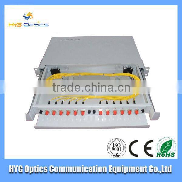 24f fiber pannel box with SC/FC/LC/ST pigtails and adapters used in Telecommunications