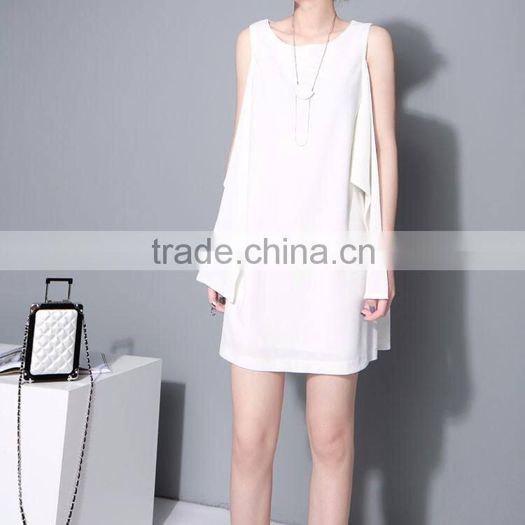 Summer Chiffion Vest Dress Multi-way to Wear Unique Off Shoulder Lace-up Knot Black White