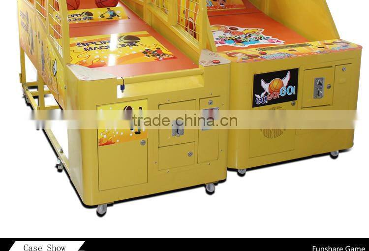 Funshare popular coin operated mini street basketball arcade game machine for children