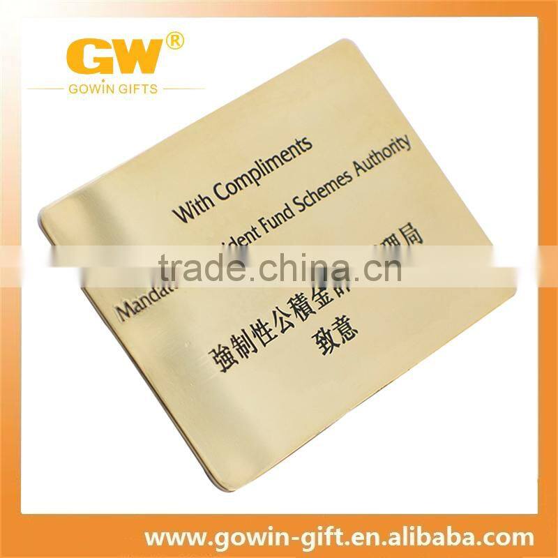 Zinc alloy custom engraved metal furniture label with enamel