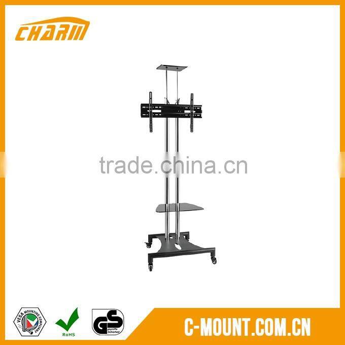 Tv trolley stand for 30" to 63", factory supply tv trolley designs