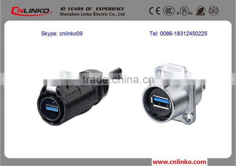 Economic best sell Usb 3.0 Version Connector Circular Waterproof Usb 3.0 Receptacle Two Sided Usb Cable