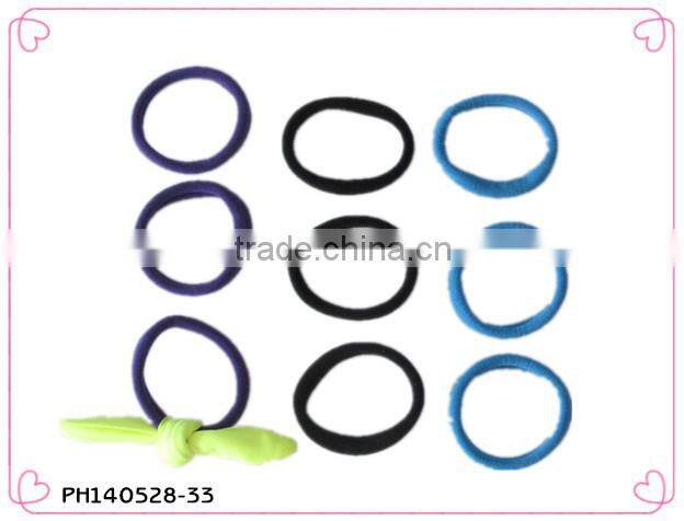 double color elastic hair bands double rubber hairband with knot