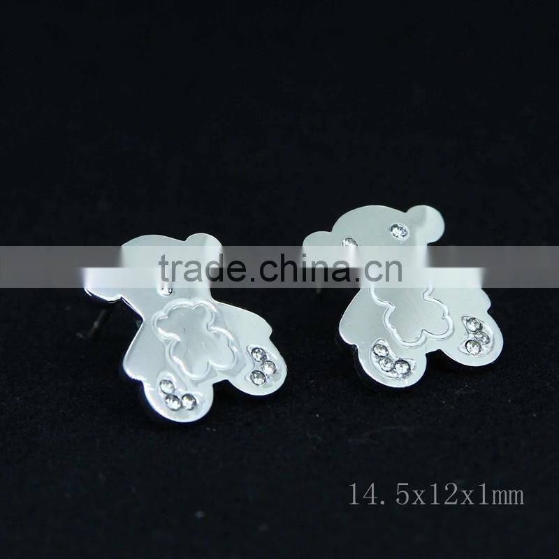 bear stud earrings customized on sale