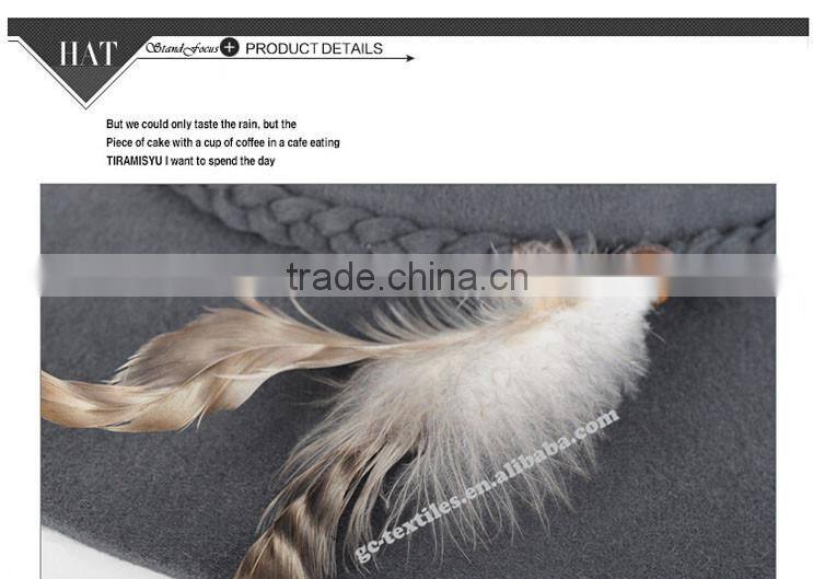 new hot product for 2014 fashion women promotional party felt hat wide brim with fur