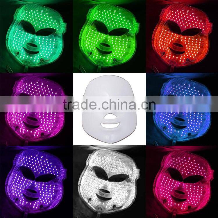 led light therapy facial skin rejuvenation mask 7 color with anti-aging
